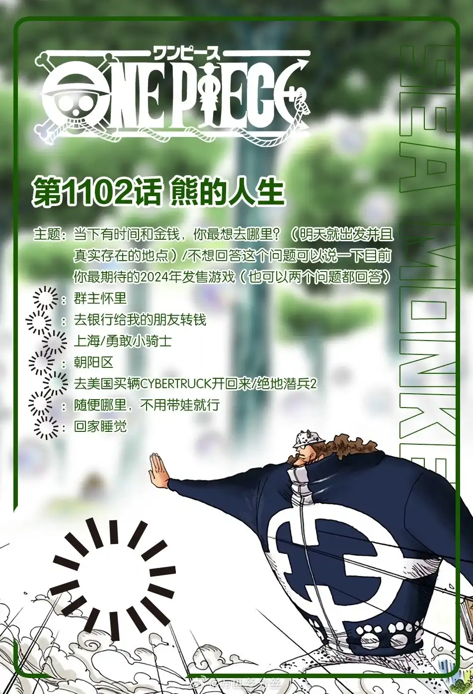 ONE PIECE航海王 单话 第1102话 熊的人生 第1页