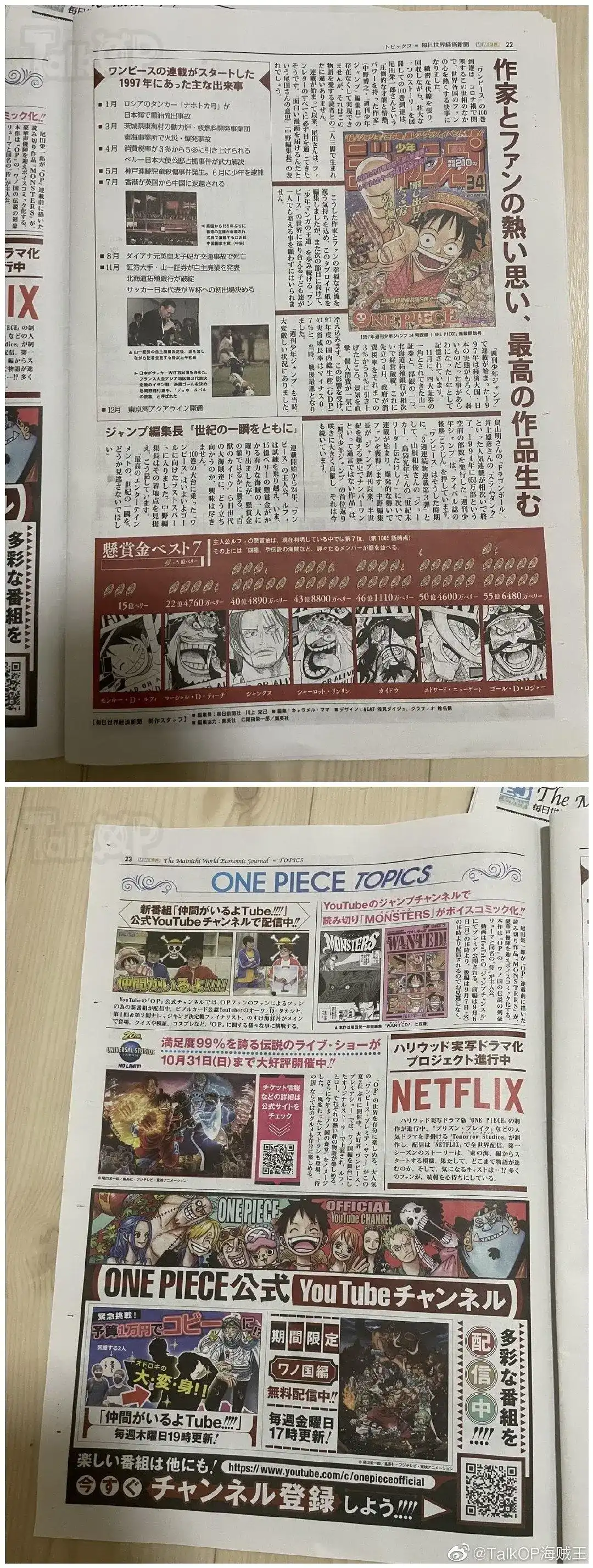 ONE PIECE航海王 番外篇 每日新聞100卷紀念刊 第18页