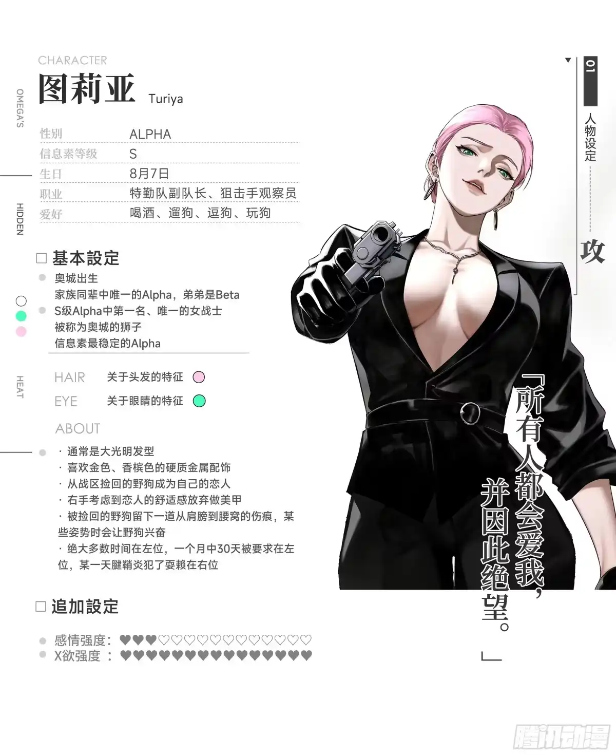 《蓝血少年》人设 | 女战士×野狗 第1页