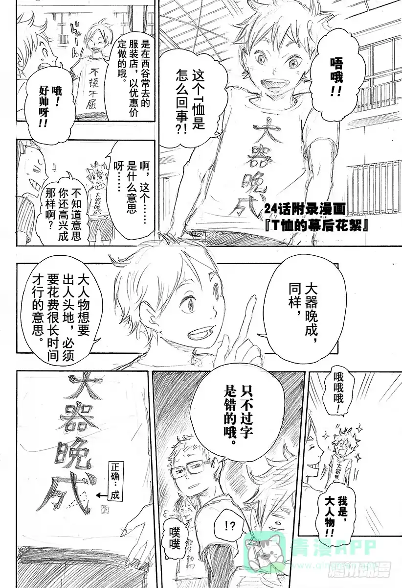 《排球少年！！（番外篇）》番外2 24话特别附录漫画『T恤的幕后花絮』 第1页