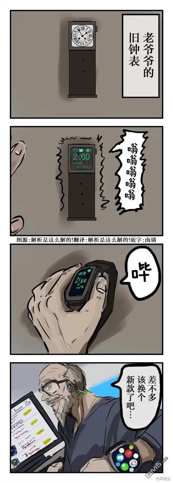 《カコミスル老师四格合集》老爷爷的旧钟表 第1页
