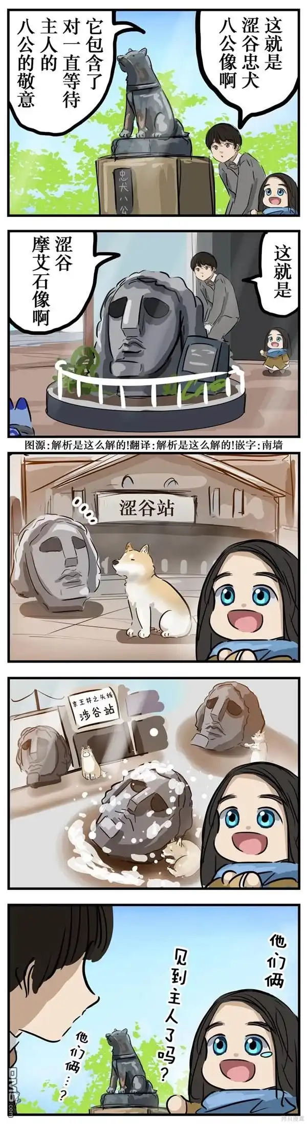 《カコミスル老师四格合集》八公与摩艾石像 第1页