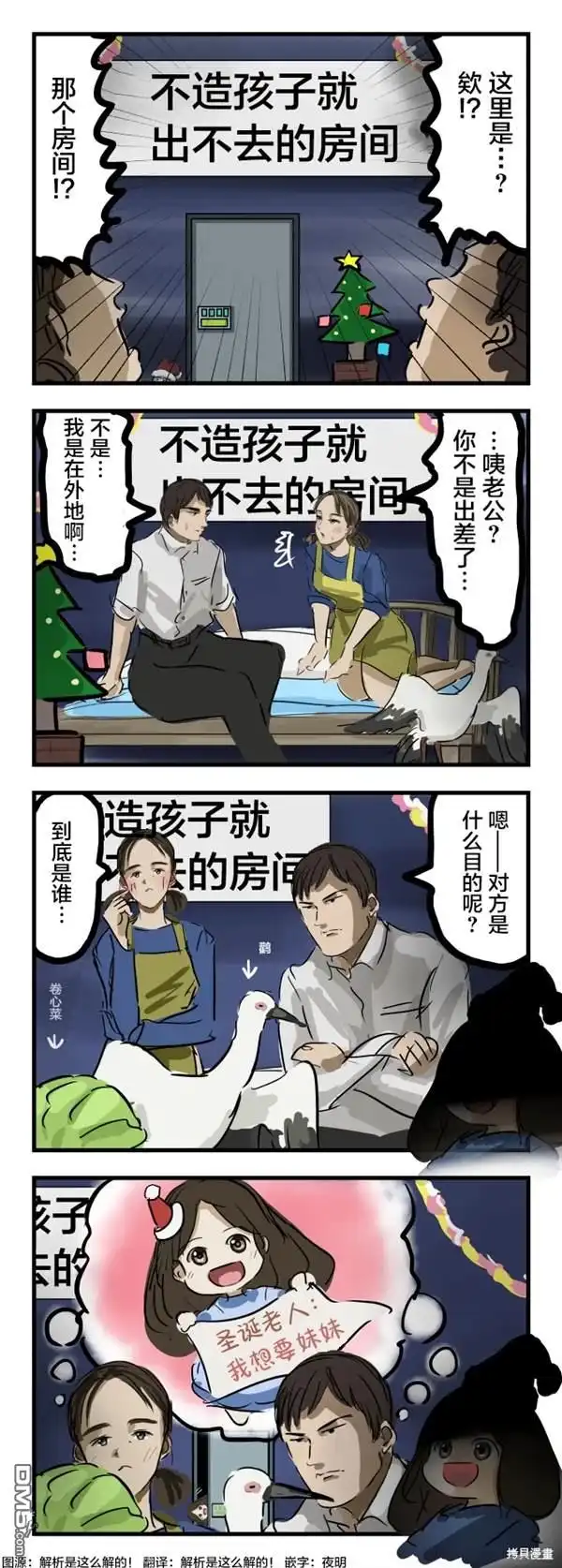 《カコミスル老师四格合集》夫妇与出不去的房间 第1页