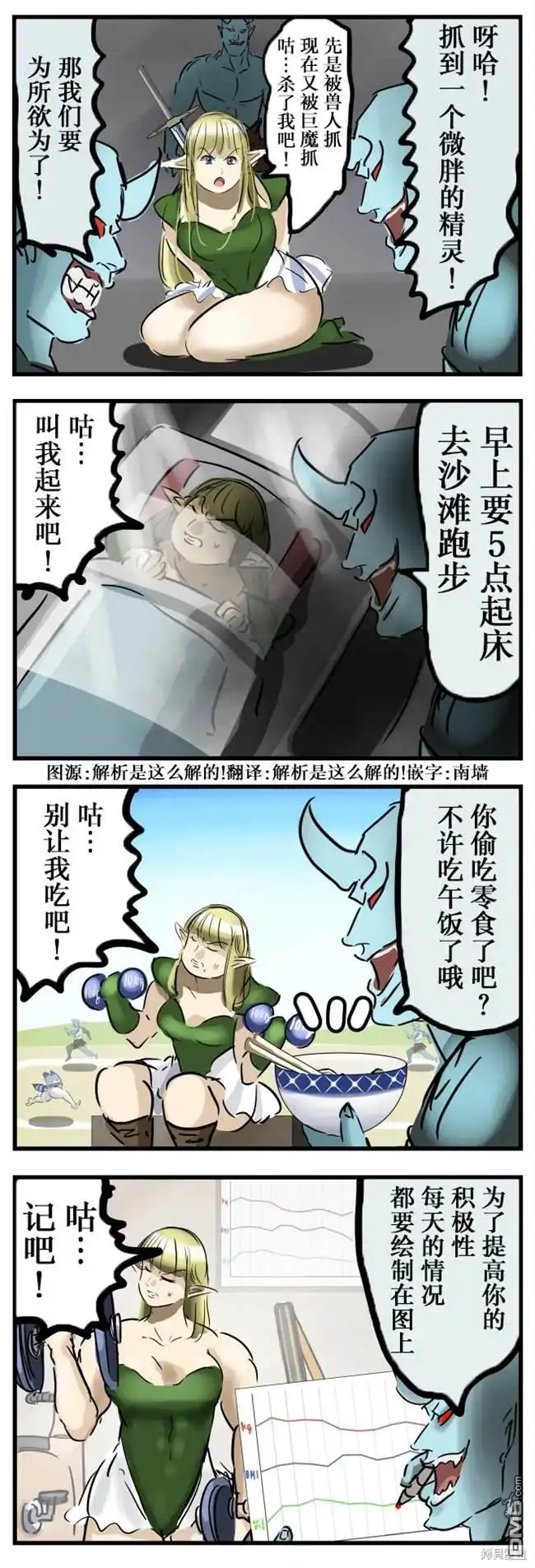 《カコミスル老师四格合集》巨魔vs精灵 第1页