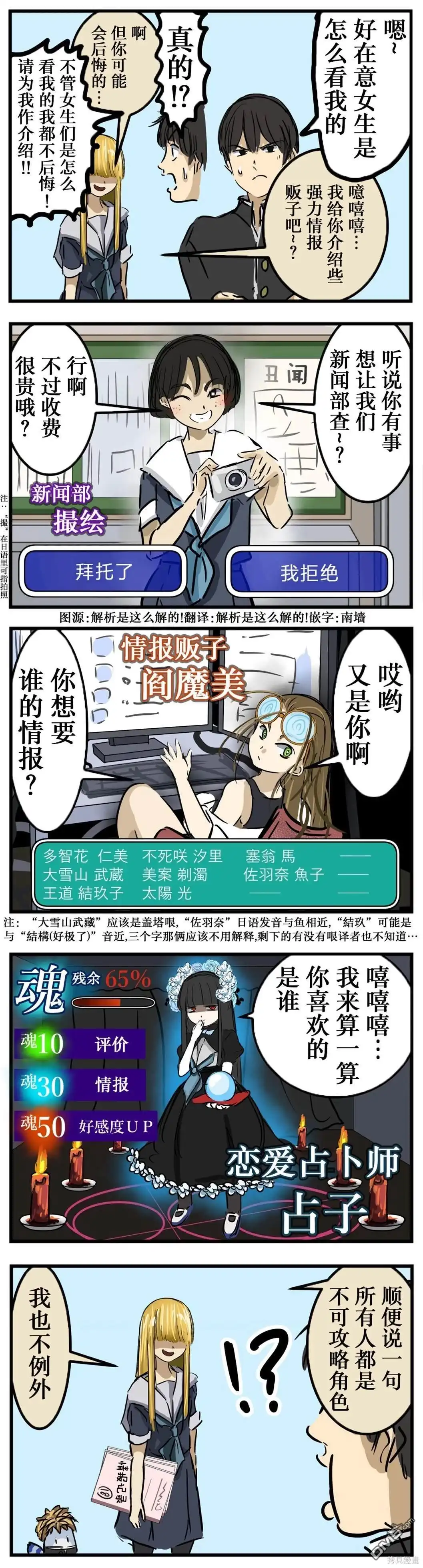 《カコミスル老师四格合集》情报贩子角色 第1页