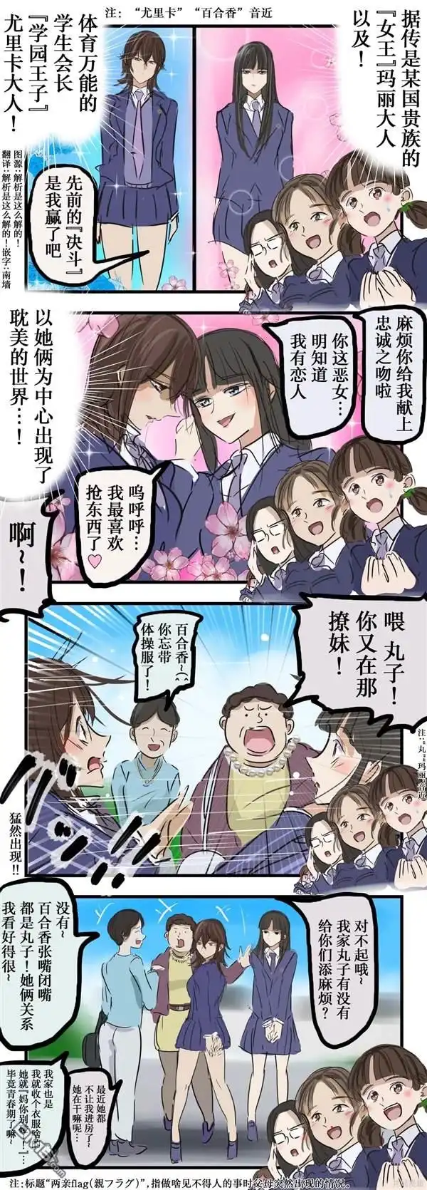 《カコミスル老师四格合集》双亲flag百合 第1页