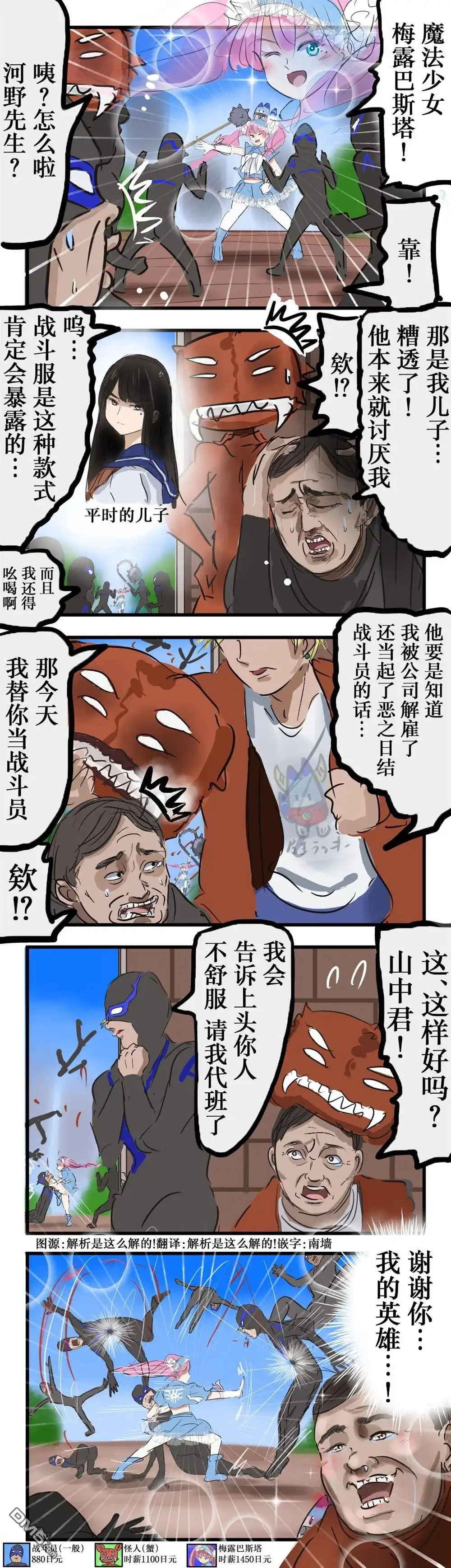 《カコミスル老师四格合集》爸爸是战斗员 第1页