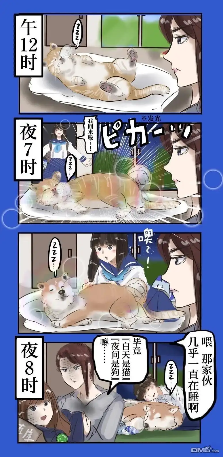 《カコミスル老师四格合集》白天是猫，夜间是狗 第3页