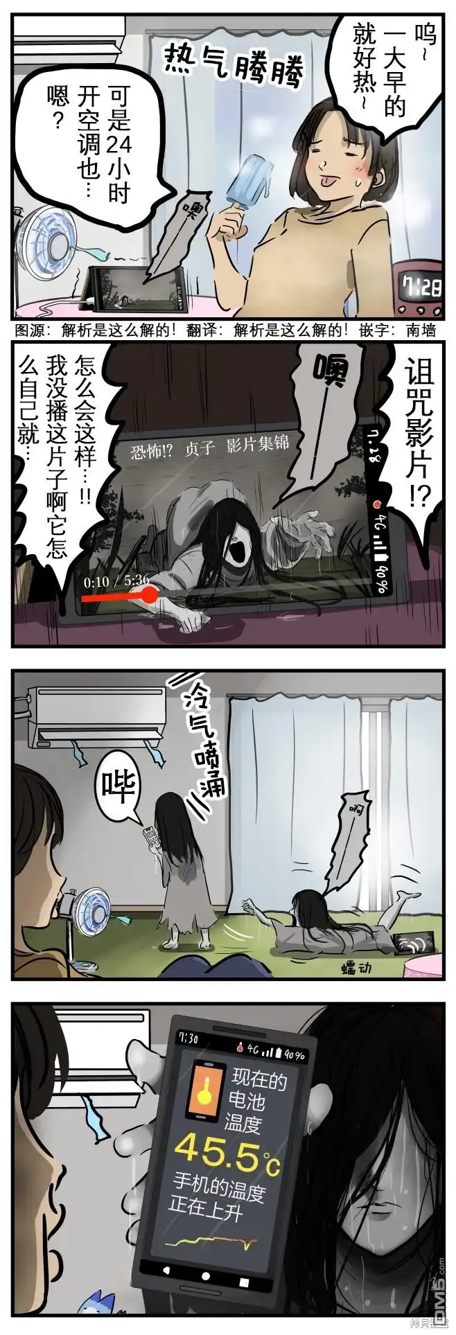 《カコミスル老师四格合集》抗议的贞子 第1页