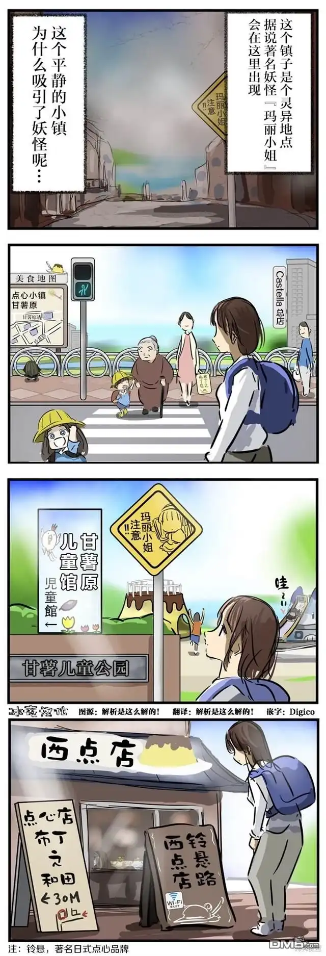 《カコミスル老师四格合集》玛丽小姐与灵异地点 第1页