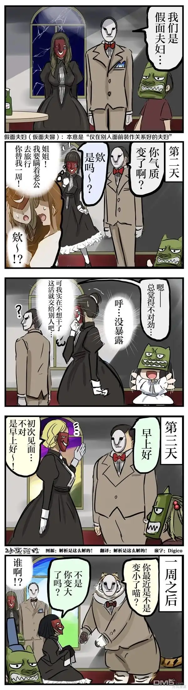 《カコミスル老师四格合集》假面夫妇 第1页