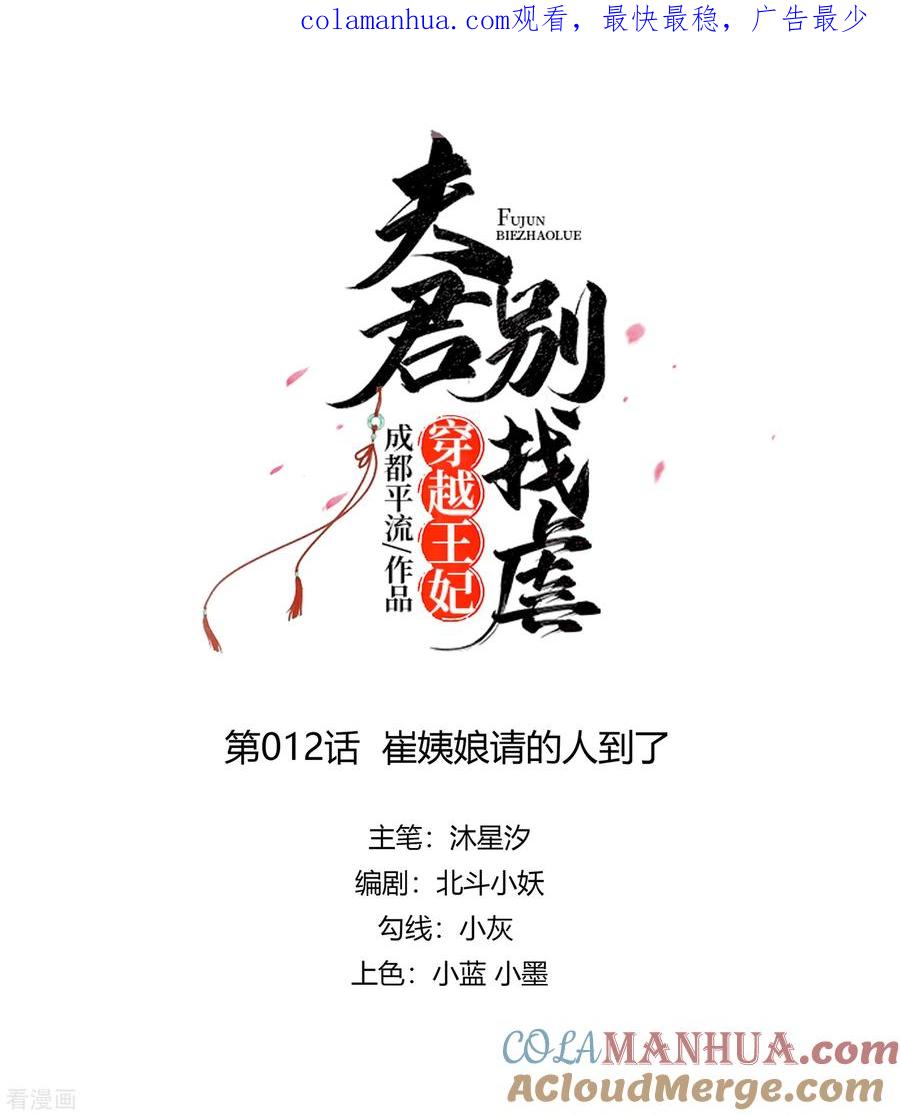 《穿越王妃，夫君别找虐》第12话 崔姨娘请的人到了 第1页