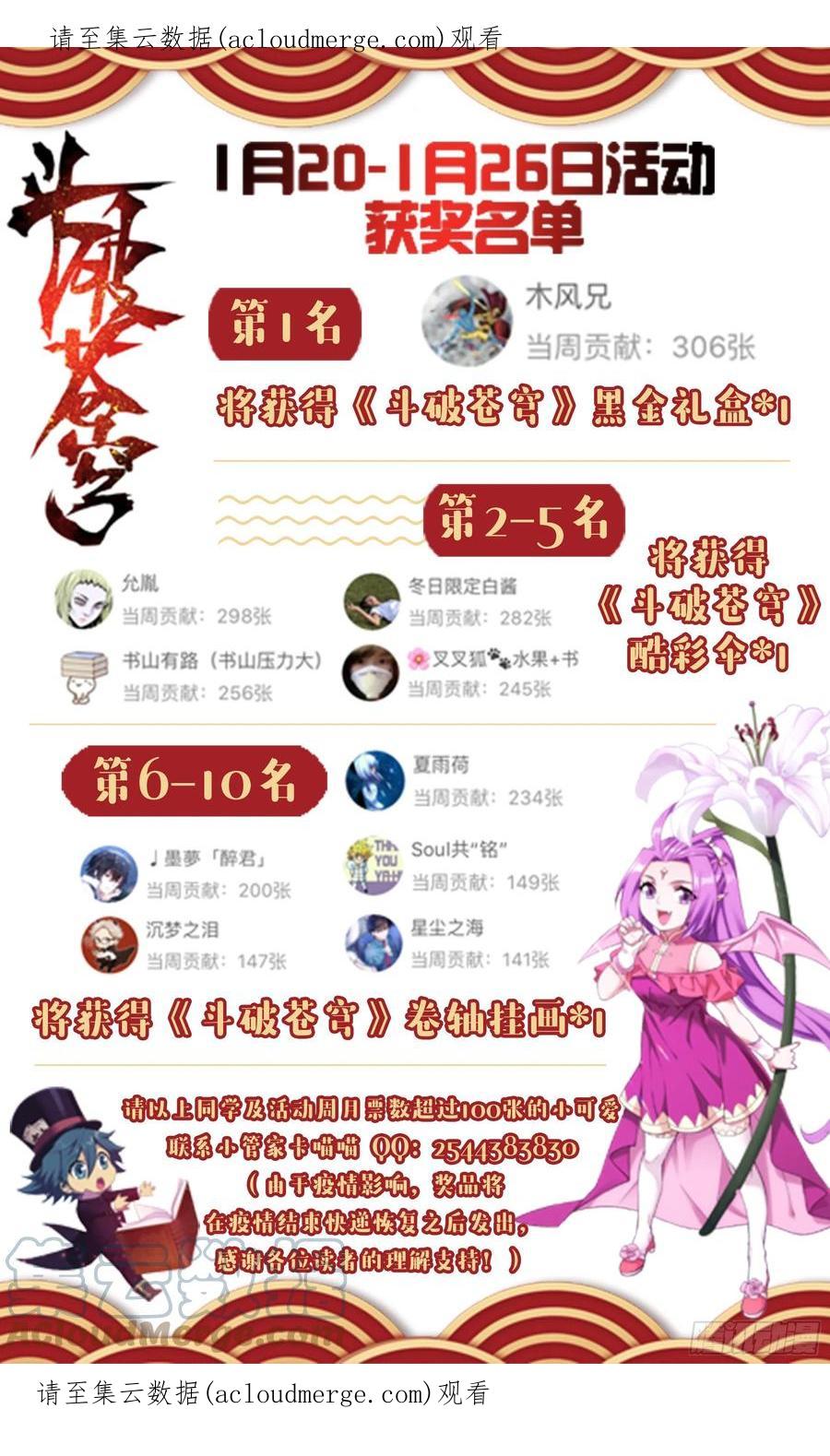 斗破苍穹 月票活动获奖名单 第1页