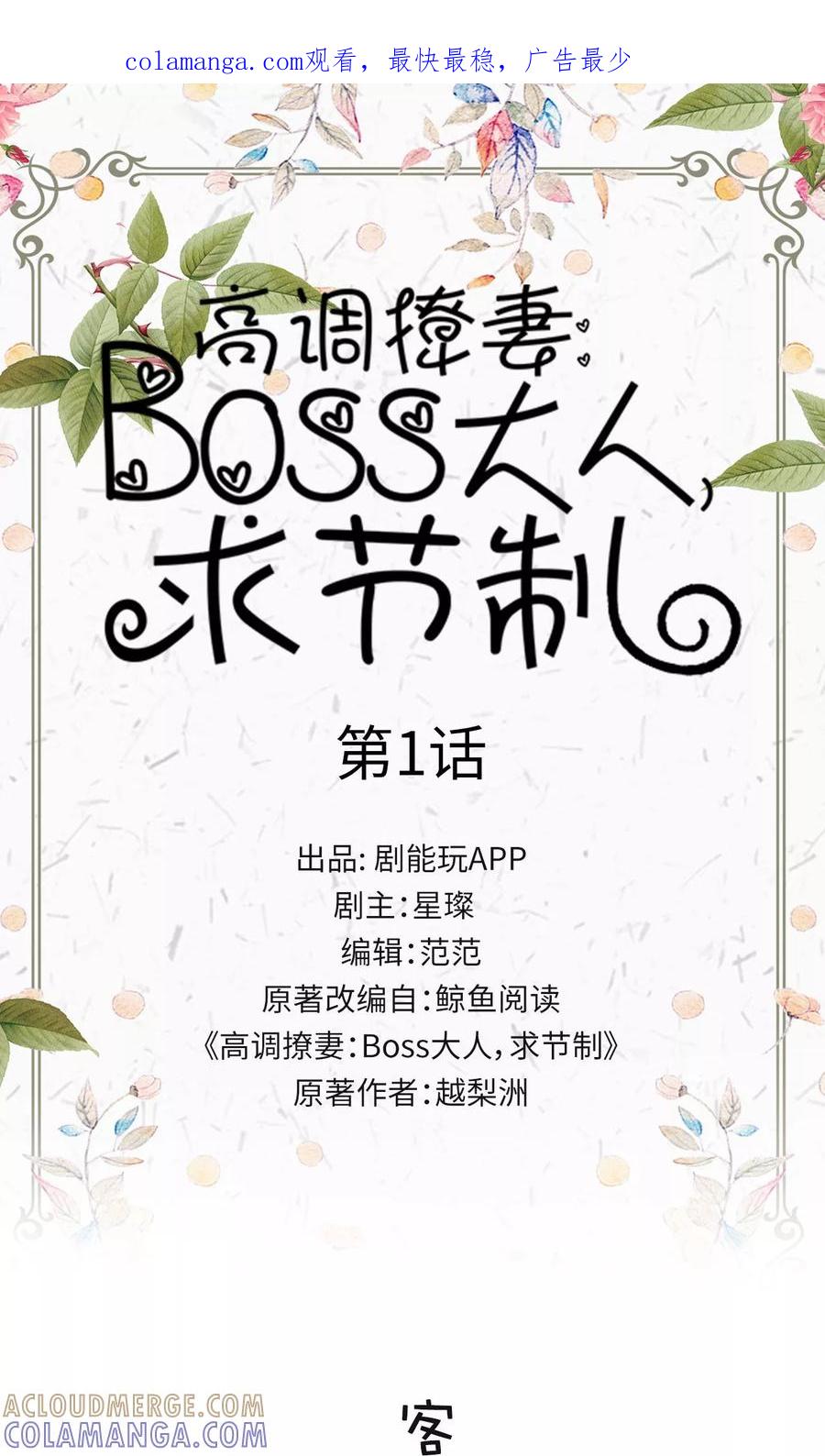 《高调撩妻：Boss大人，求节制》第1话 第1页