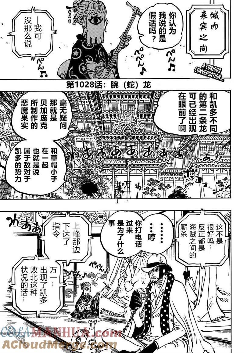 海贼王 第1028话 腕（蛇）龙 第3页