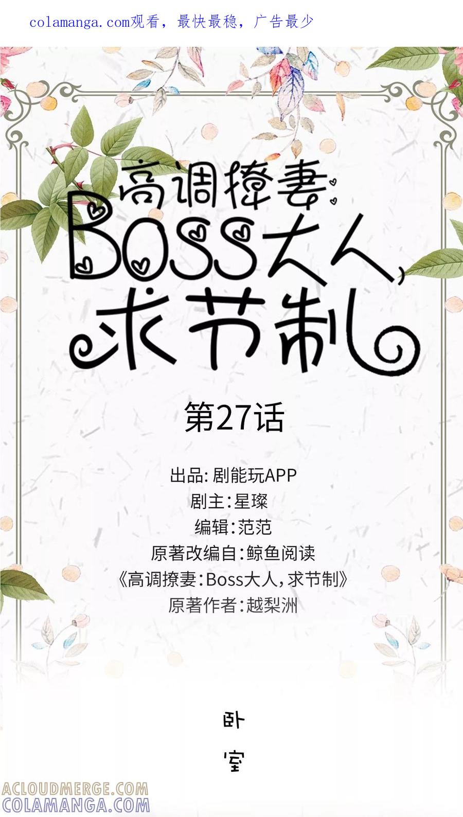 《高调撩妻：Boss大人，求节制》第27话 第1页