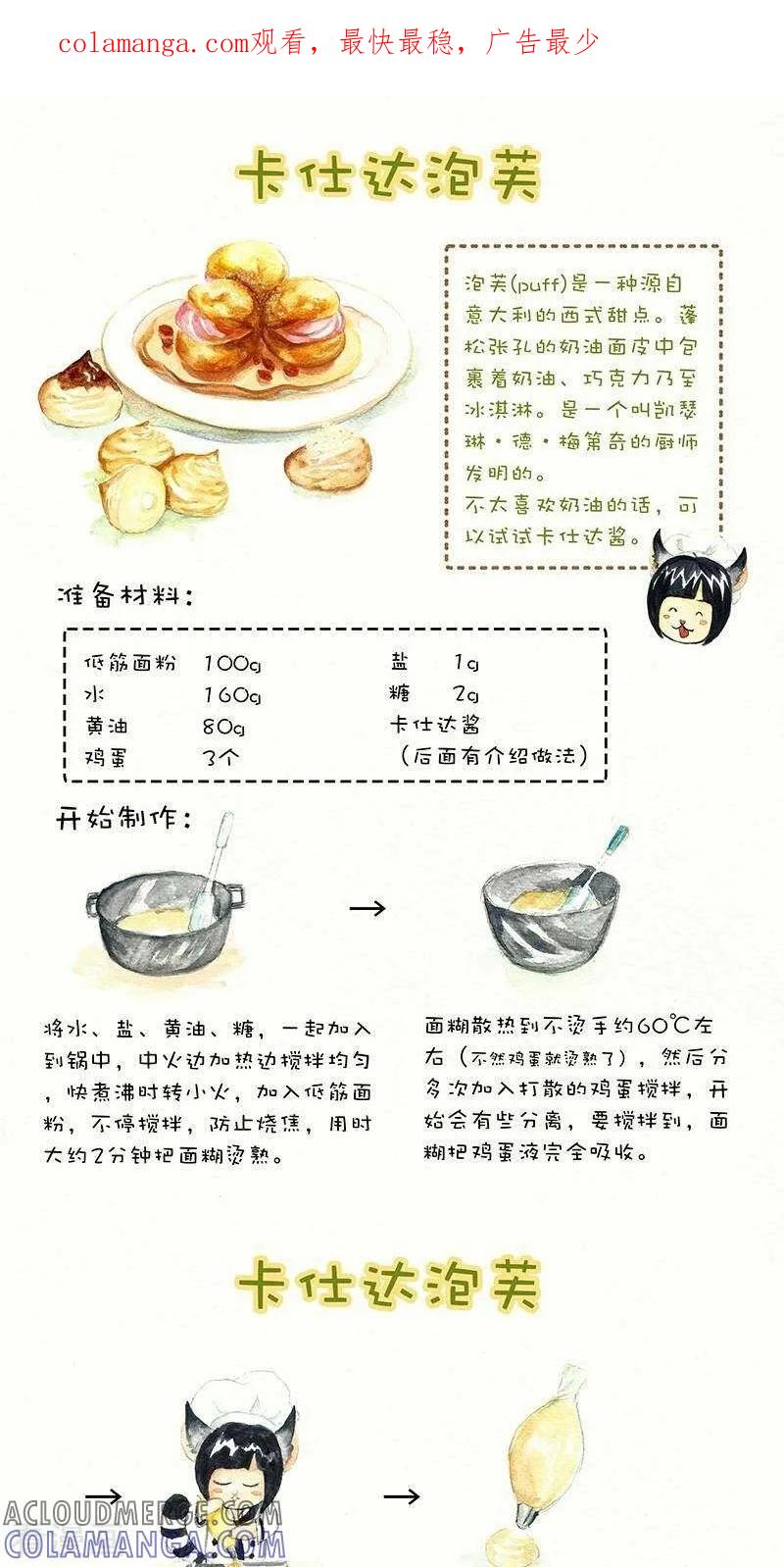 《翎子的吃货部落》第40话 卡仕达泡芙 第1页