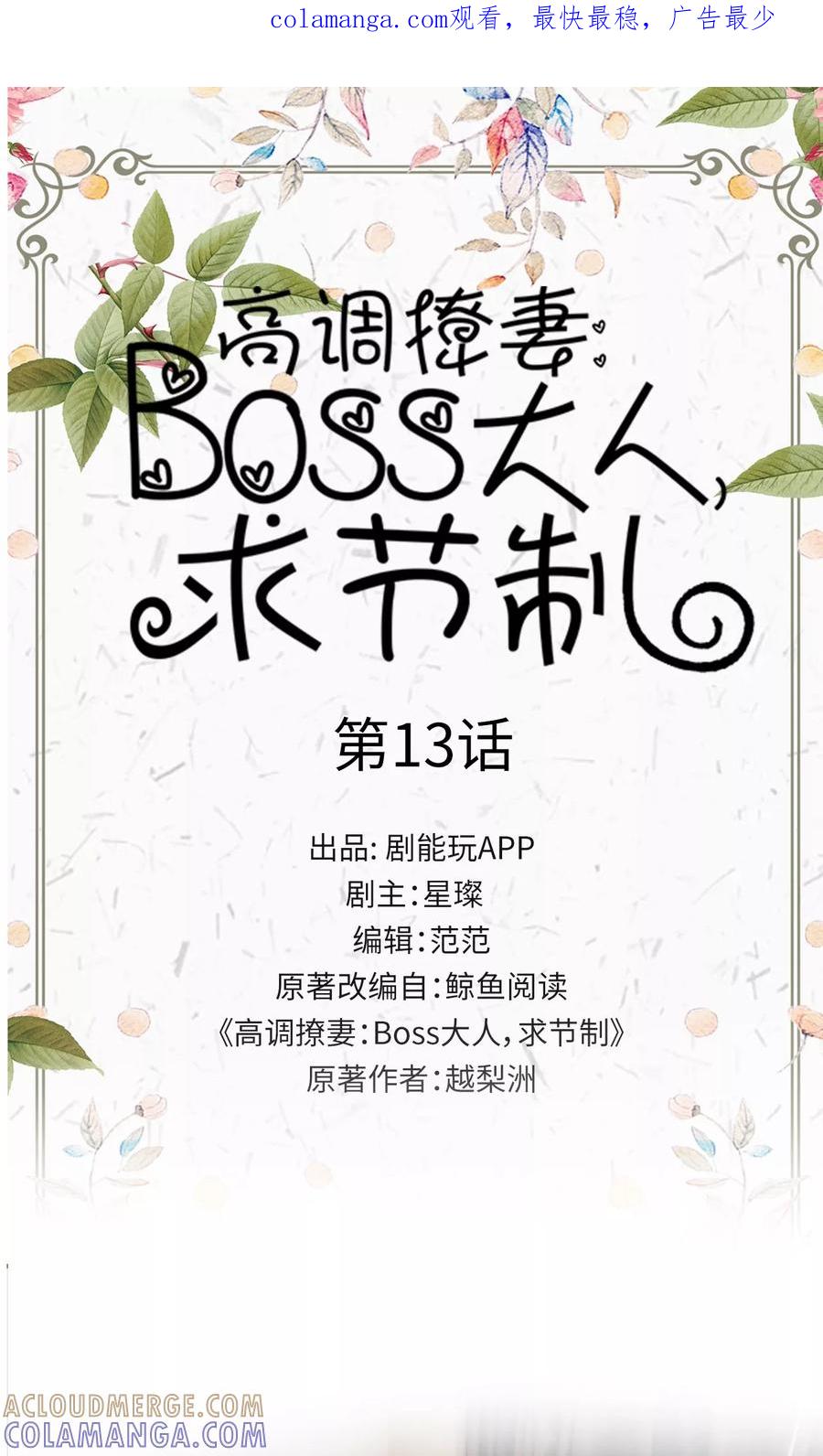 《高调撩妻：Boss大人，求节制》第13话 第1页