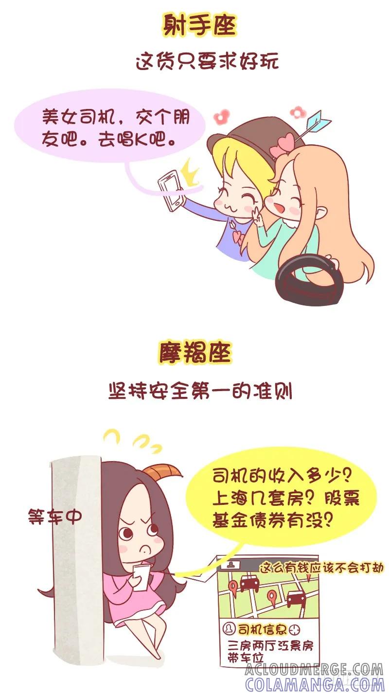 木木子漫画 十二星座打专车时都在想什么？ 第6页