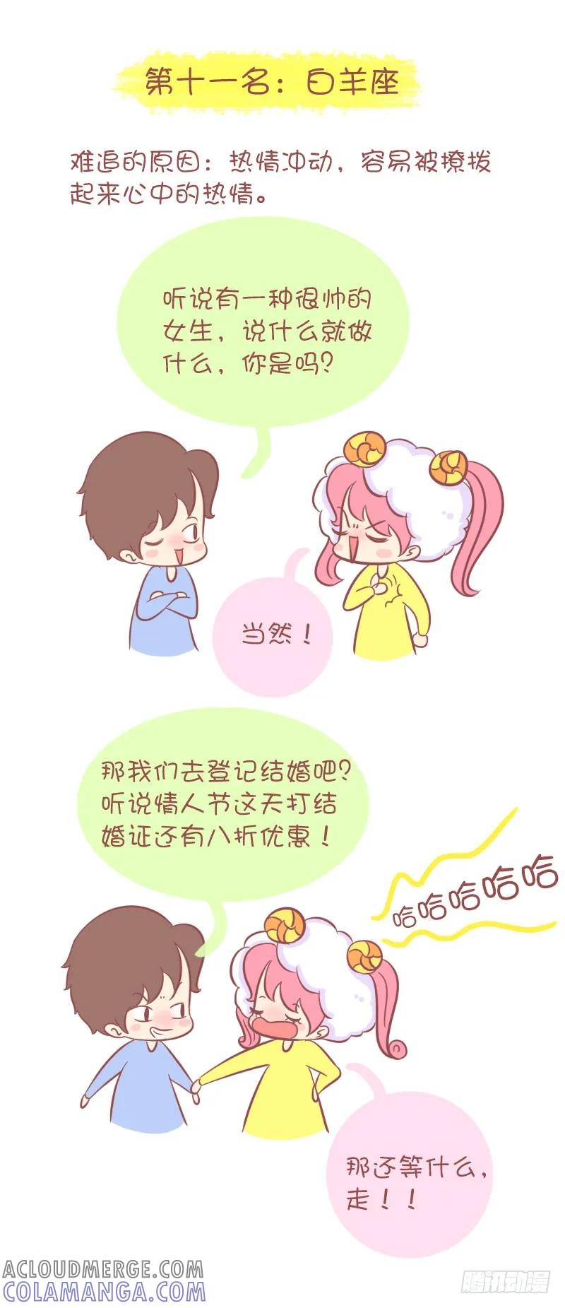 木木子漫画 最难追的12星座MM排行榜 第7页