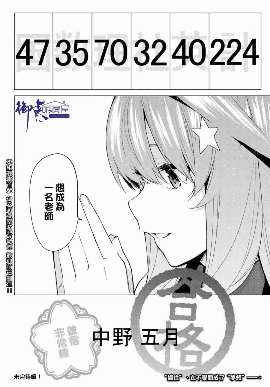 《五等分的花嫁》第57话 最后的考试之我五月的情况 第20页