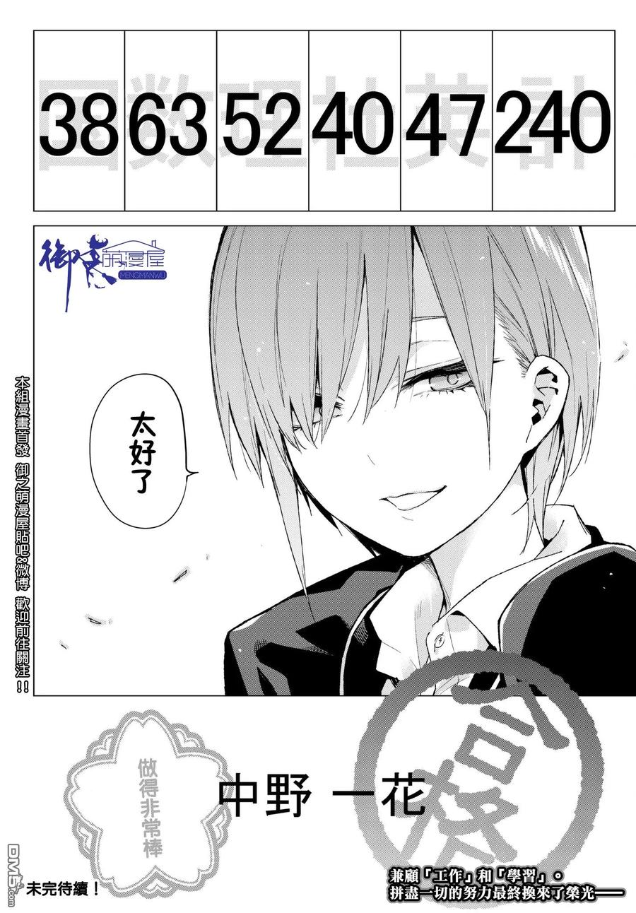 《五等分的花嫁》第58话 最后的考试之一花的情况 第20页