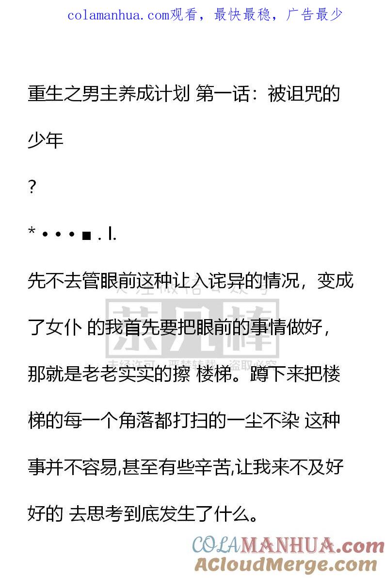 《小说版重生：被指名为公爵的女仆》第1话 被诅咒的少年 第1页