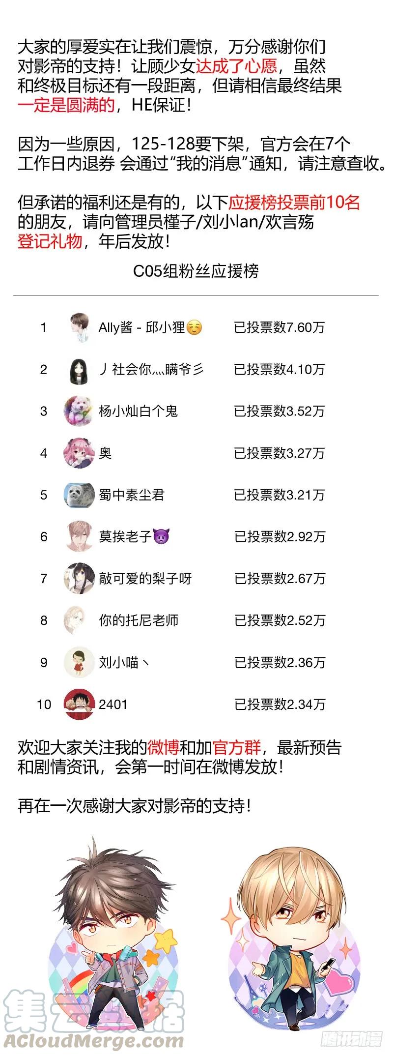 影帝X影帝 感谢大家&退券安排 第1页